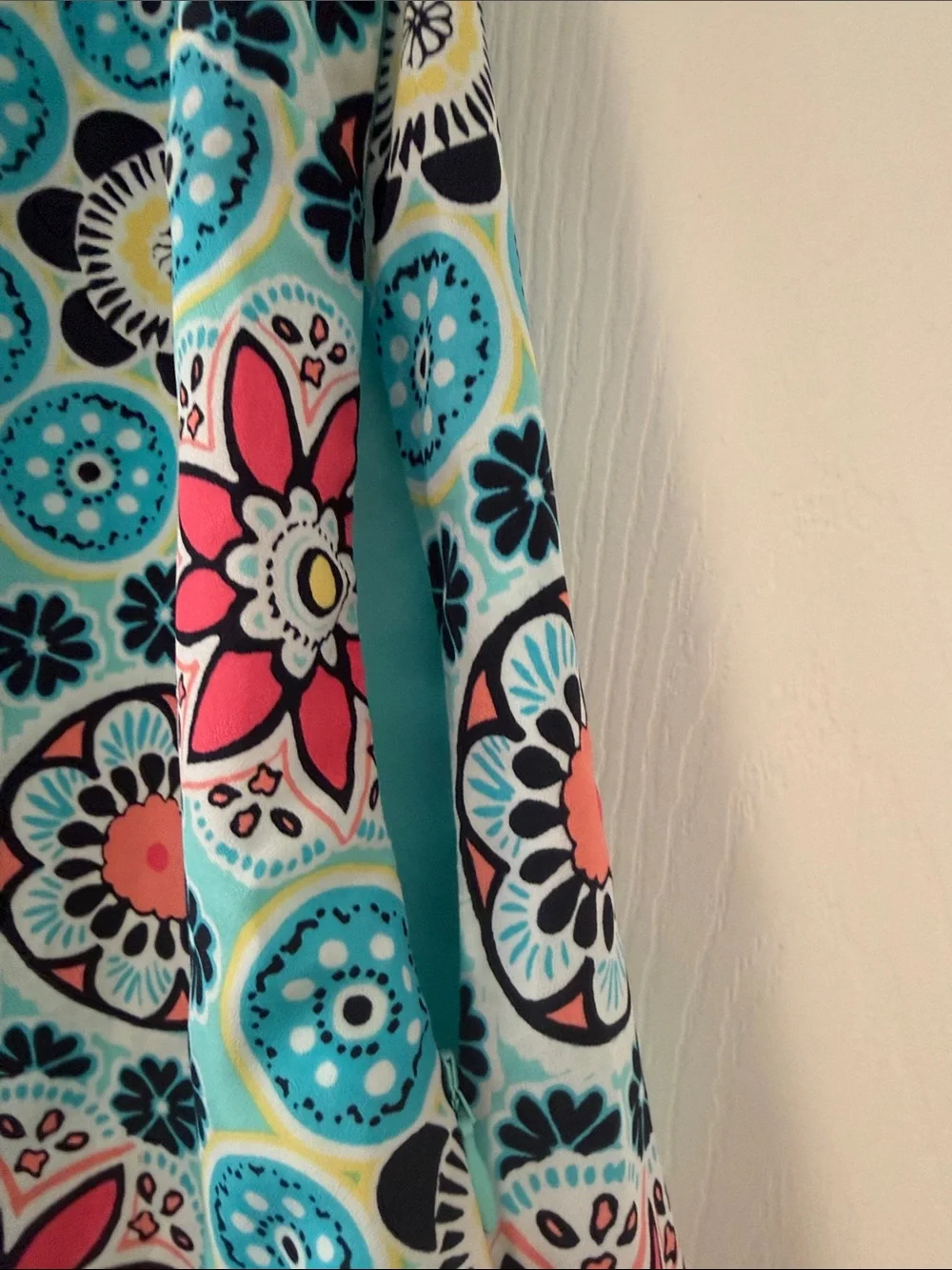 Carter's Aqua Floral Sleeveless Shift Dress with Coral and Navy Accents - Picture 16 of 17